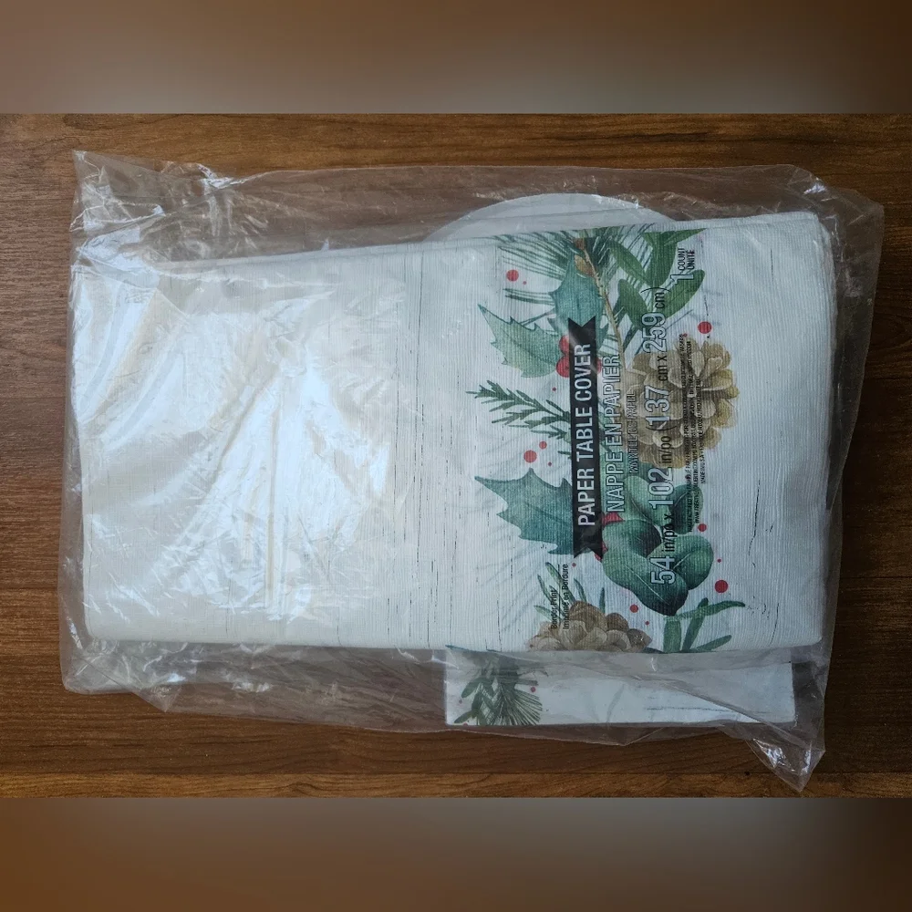 Festive Disposable Tableware Set - Red, Green, White